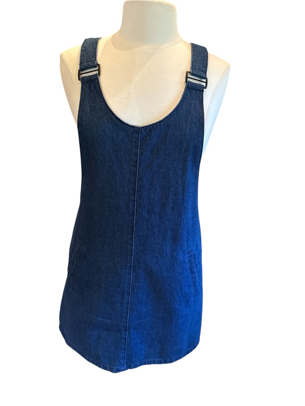 Pull&Bear Dark Blue Denim Pinafore Dress